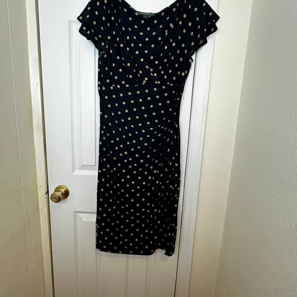 Lauren by Ralph Lauren, Polka Dot Jersey Dress Size 10